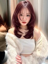 グロー 大宮(GLROW)&nbsp;レッドバイオレット　ブリーチなしダブルカラー　レイヤーカット