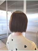 冬の透明感◎ミニボブ×オリーブベージュ/ブリーチなし