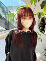 クム(kumu)&nbsp;ブリーチなしカラー◎ワインレッド×韓国風レイヤーカット