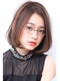【西宮初♪ボブ専門店】ナチュラルストレート/ 寒色系カラー