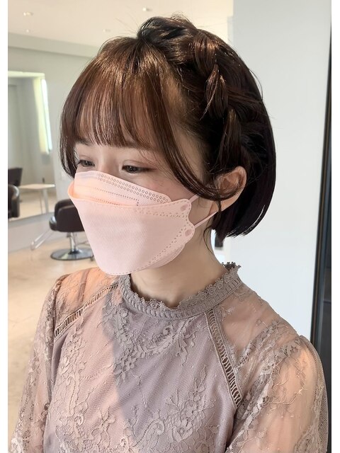 ミニボブお呼ばれヘアセット