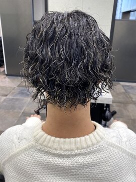 スターズ 柏(STARS) ツイストスパイラルパーマ　ハイライト　束感　メンズミディアム