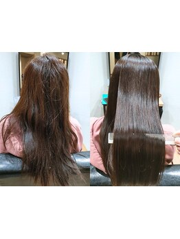 クセ毛やうねりのお悩みはダメージケア特化の髪質改善縮毛矯正で、しなやかなストレートヘアに♪