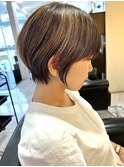 丸みショート×ハイライト@20代30代40代