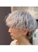 パープルシルバーカラー×マッシュ
