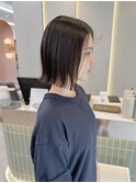 オリーブグレー/前髪/ボブ/マロンベージュ/レイヤーカット/小顔