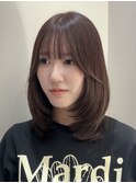 ナチュラルブラウン×ミディアムレイヤー