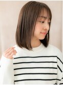 ヘーゼルブラウン美髪艶感ストレート前下がりボブY上尾20代30代