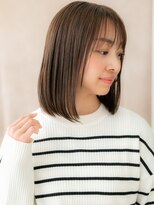 モッズヘア 上尾西口店(mod's hair) ヘーゼルブラウン美髪艶感ストレート前下がりボブY上尾20代30代