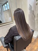ヘアプレイスソル (HAIR PLACE SoL)&nbsp;ストレートロング/ハイライトカラー/モカベージュ