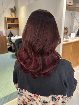 エルム 府中(yelm) 艶髪グラデーションカシスピンクカラー