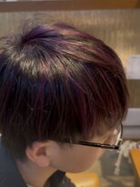 ハピネスフィール 宇治店(Happiness FEEL)&nbsp;メンズブリーチハイライト紫ツーブロック