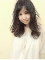 ラウンジ モリオ イケブクロ(Lounge MORIO Ikebukuro)&nbsp;【morio池袋】黒髪外ハネウェーブセミロング