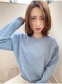 【アフロート添田】ことりベージュウルフミディ 小顔レイヤー