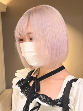 ベレーザ 渋谷(BELEZA) 1992栗色ショコラピンク金髪ボブブロンドヘアタンバルモリボブ