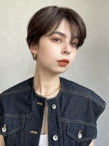 アイティーバイアルバム 藤沢店(IT by ALBUM)&nbsp;ニュアンスハンサムショート_斜めバンググレージュカラー_49308