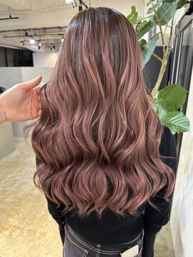 メリー オオサカ(Merly Osaka) ピンク好き必見！ピンク可愛いバレイヤージュ_pink brown_