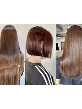 人気の"酸性ストレート"使用！髪のダメージが気になる方にも◎くせ毛やうねりを抑え自然な仕上がりに☆