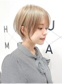 束感ショート/ホワイトブロンド20代30代40代50代
