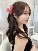 大人可愛いくびれヘア＊小顔前髪カット顔まわりカット後れ毛