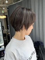 エトラ 渋谷店(etora)&nbsp;after→Before※右スワイプ小顔◎ネビージュ ショートボブ前髪