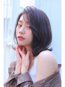 ヘア ルミナス バイ フォルテ(HAIR LUMINAS by FORTE) 斜めバング グレーベージュ レイヤーロング シアーカラー