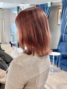 エアー 青山(AIR) ハイトーンカラーピンクベージュブリーチカラー