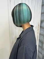 レオクマ(REOKUMA)&nbsp;アンブレラカラー/お洒落ボブ/ブラック/ペールミント