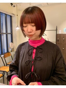 カグヤヒメ ドゥイ(kaguyahime doui) デザインカラーアンブレラカラーレッドカラーチェリーレッドボブ