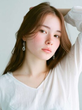 シェル 立川(shell) くびレイヤーエモージュ前髪ピンクベージュワンカール【立川】