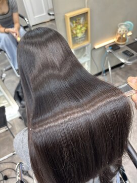 ファビ 渋谷(Fab) くびれヘア/暗めカラー/アプリコットオレンジ/縮毛矯正