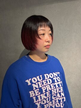 ミニボブレイヤー/個性派スタイル/プレイングカラー/ボルドー