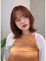 ジーナ 渋谷神南(Zina)&nbsp;《落ち着いたオレンジブラウンとレイヤーたっぷりのミディアム》