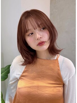 ジーナ 渋谷神南(Zina) 《落ち着いたオレンジブラウンとレイヤーたっぷりのミディアム》