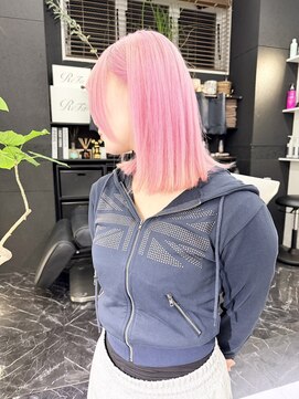 チュダック(ChuDuck) 【天神】色落ちも可愛いペールピンク/ケアブリーチ/ダブルカラー