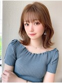 アフロートeri　くびれミディアムヘア　シースルーバング