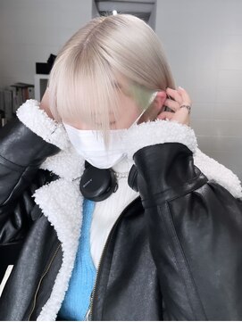 リル 溝の口(LiL) イヤリングカラーミントグリーンホワイトベージュ切りっぱなし