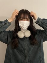 アルカナ 明治神宮前原宿(ARCANA)&nbsp;グレーベージュ レイヤーロング 前髪パーマ アッシュブラック