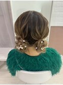 おさげアップスタイル