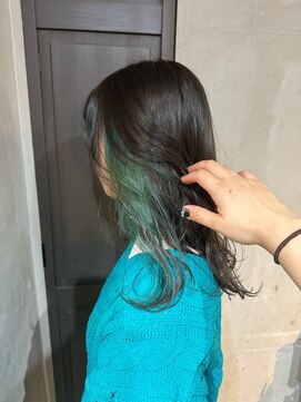 アクト 三鷹店(ACT) インナーカラー  グレー×グリーン