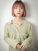 モッズヘア 上尾西口店(mod's hair) フルバングベビーピンク切りっぱなしボブ204r上尾10代20代30代