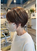 コンパクトショート×ブリーチなしベージュ