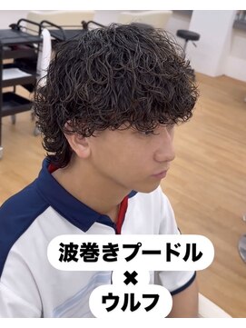 ビカム 名駅(become) 【強め波巻きプードルウルフ】メンズパーマくびれ絶壁解消名古屋