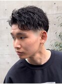 短髪パーマツイストスパイラルパーマスパイキーショートフェード