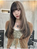 ココアベージュ/オリーブグレー/小顔/黒髪/クラゲヘアー/原宿