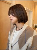 【晴音】大人ボブ/ハイライトベージュ/40代