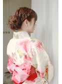 編み込みアップスタイル＋浴衣着付け