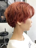 ヴェルダ 池袋店(verda)&nbsp;ワンブリーチデザインカラー×チェリーレッドオレンジ