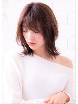 ソア 武蔵小杉(SOAR) アッシュブラウンのインナーカラー&スパイラルくびれセミディ