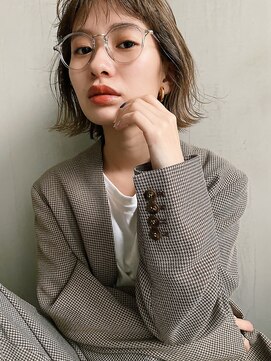 フィルムス 新宿(FILMS) 暗めカラー/レイヤーカット/くすみベージュ/ボブ/新宿